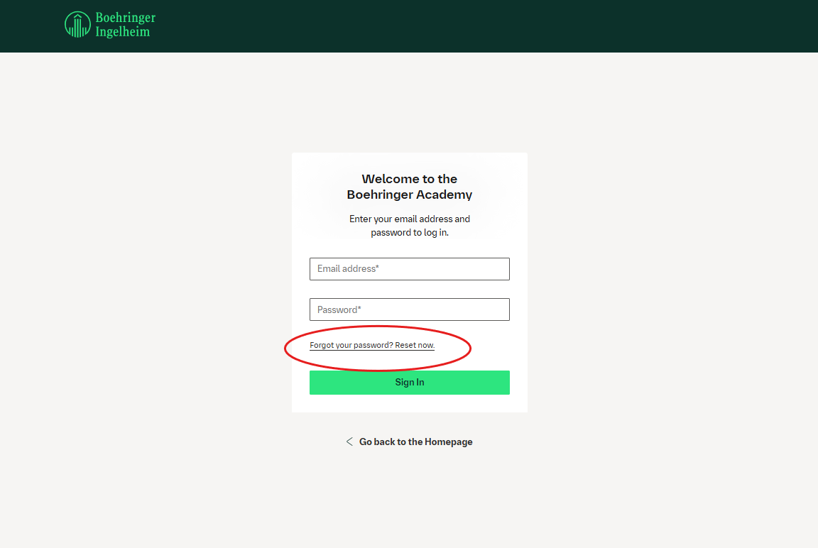 click reset password